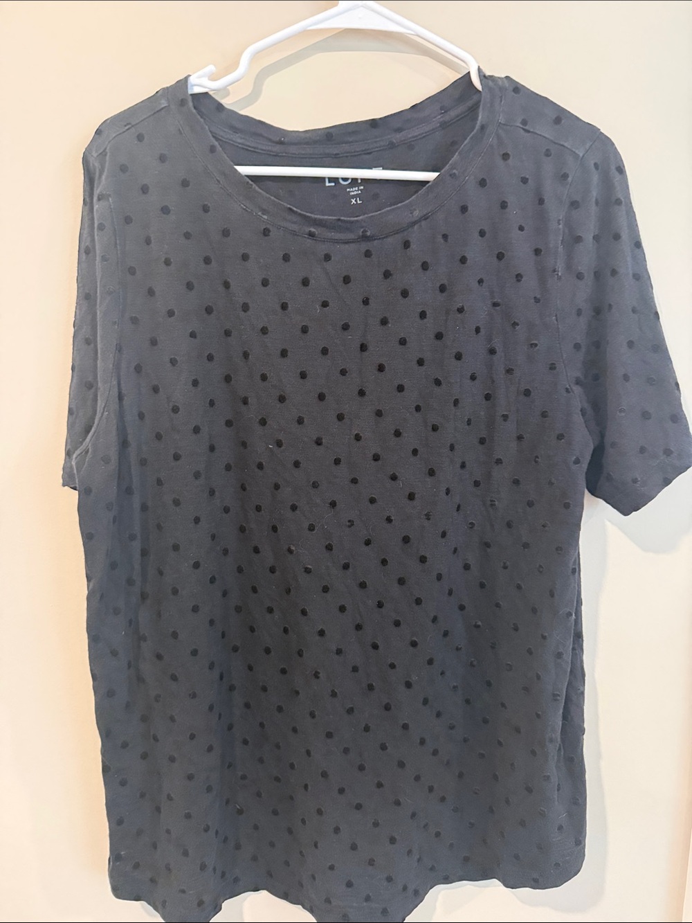 Loft Black Polka Dot Short Sleeve Shirt